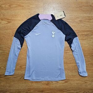 Nike Tottenham Hotspur Dri-Fit Soccer Jacket Crew Neck Zipper Women's XS Blue LE